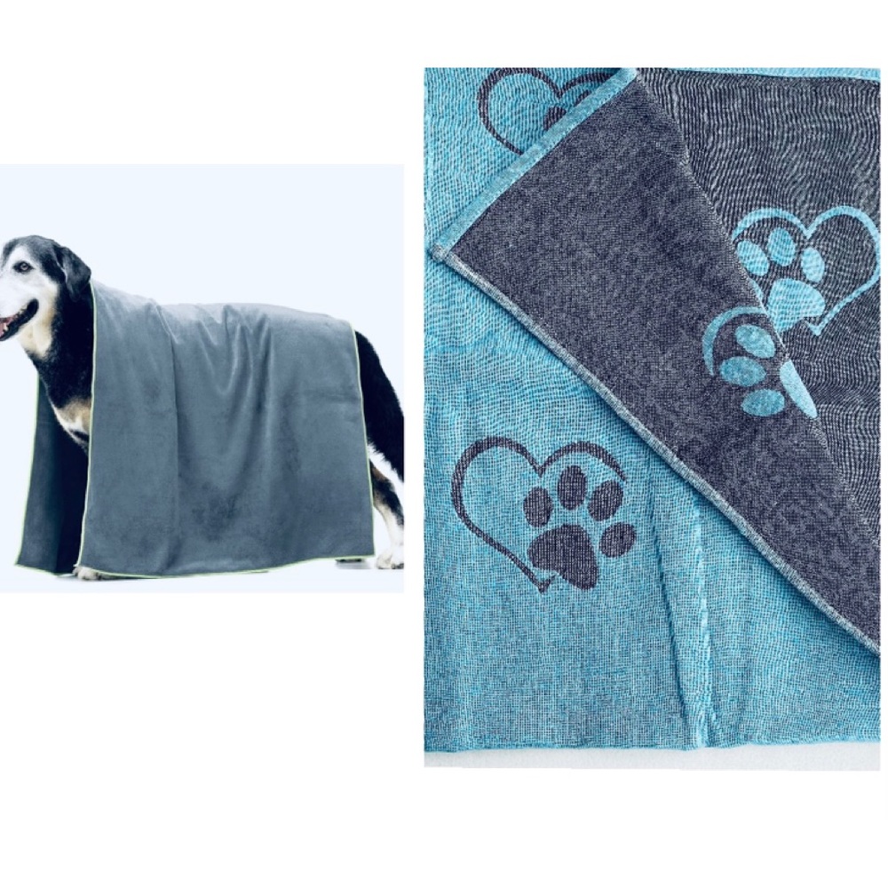 Dog blanket | Double sided cotton extra soft blanket for dogs, Blue/Grey